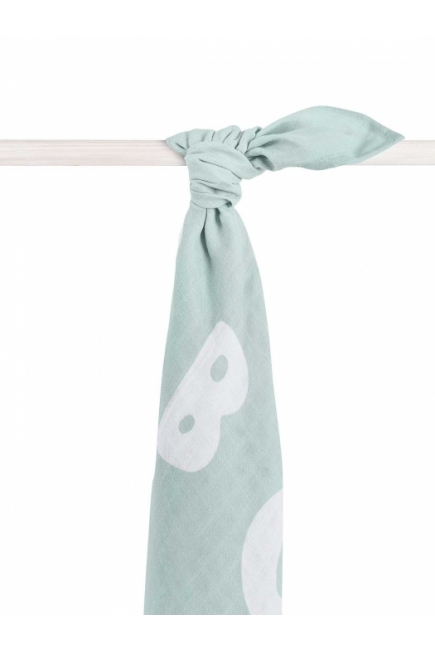 Муслиновая пеленка/простынь для новорожденного Jollein большая, ABC, Stone Green