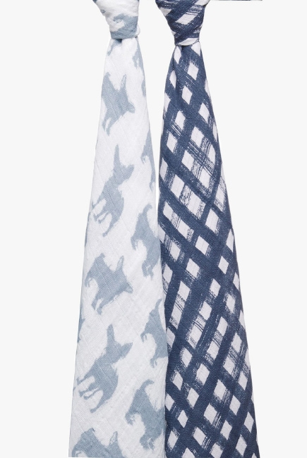 Муслиновые пеленки для новорожденных Aden&Anais большие, набор 2, Waverly Pup