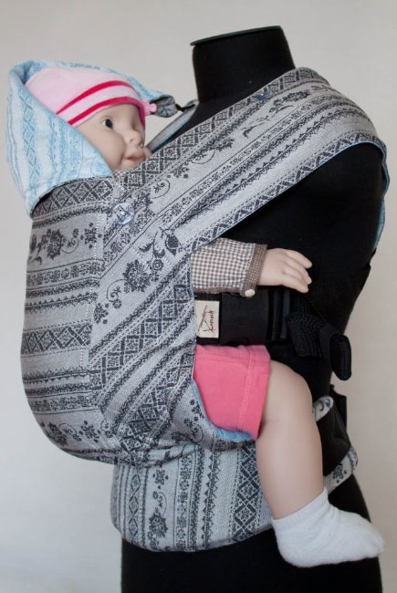 Эрго рюкзак шарфовый с бамбуком двусторонний Карауш, Adel Elegance/Sky