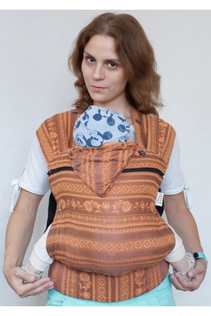 Эрго-рюкзак Карауш шарфовый с бамбуком растущий 4x4, Gerbera