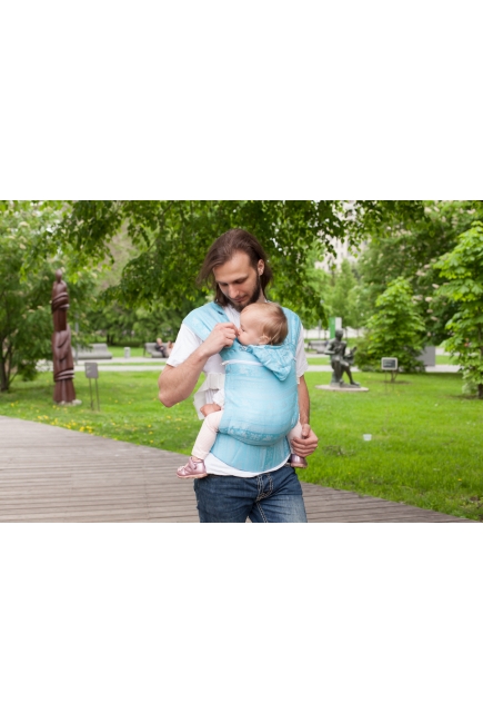 Эрго рюкзак шарфовый с бамбуком Карауш растущий 4x4, Kuzma Ocean