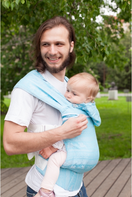 Эрго рюкзак шарфовый с бамбуком Карауш растущий 4x4, Kuzma Ocean