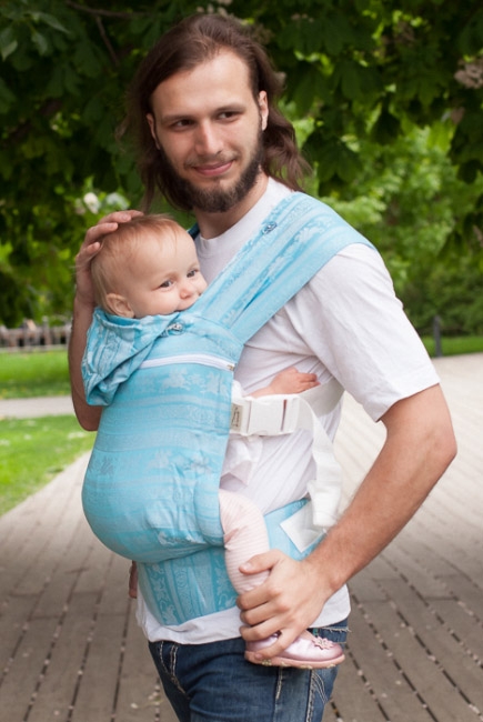 Эрго рюкзак шарфовый с бамбуком Карауш растущий 4x4, Kuzma Ocean