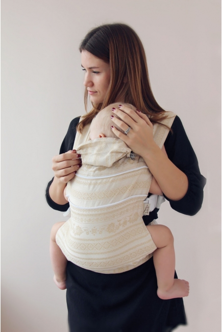 Эрго рюкзак шарфовый с бамбуком Карауш растущий 4x4, Adel Baked Milk