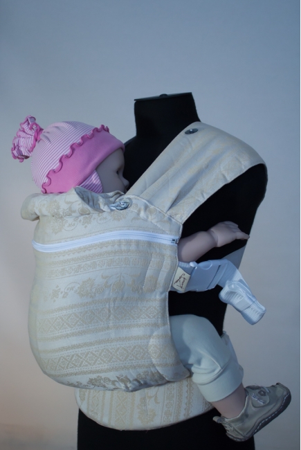 Эрго рюкзак шарфовый с бамбуком Карауш растущий 4x4, Adel Baked Milk