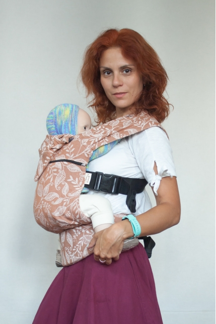 Эрго рюкзак шарфовый с бамбуком Карауш растущий 4x4, Leaves Autumn