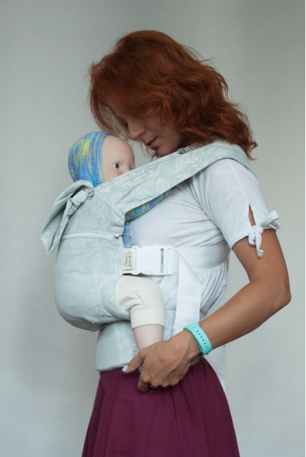 Эрго рюкзак шарфовый с бамбуком Карауш растущий 4x4, Leaves Winter