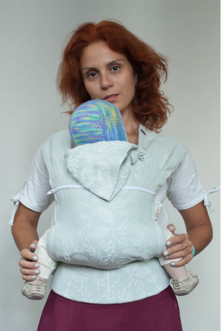 Эрго рюкзак шарфовый с бамбуком Карауш растущий 4x4, Leaves Winter