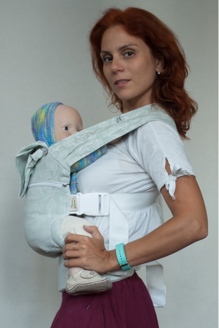 Эрго рюкзак шарфовый с бамбуком Карауш растущий 4x4, Leaves Winter