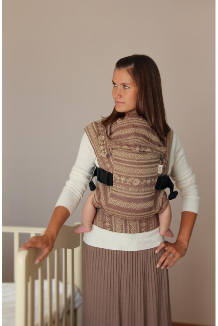 Эрго рюкзак шарфовый Karaush с бамбуком, Adel Toffee