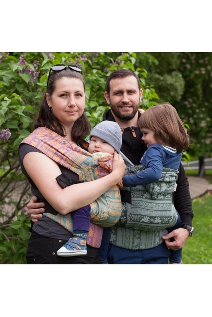 Эрго рюкзак Карауш шарфовый с бамбуком, Kuzma Rainbow Opal