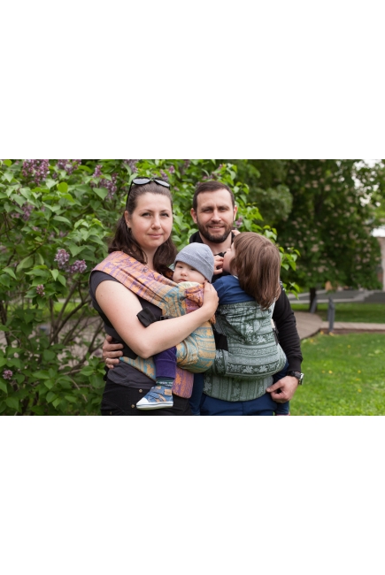 Эрго рюкзак Карауш шарфовый с бамбуком, Kuzma Rainbow Opal