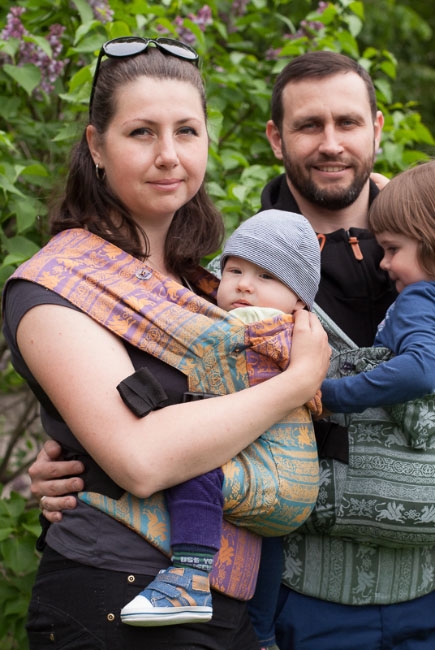 Эрго рюкзак Карауш шарфовый с бамбуком, Kuzma Rainbow Opal