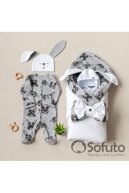 Комплект на выписку холодное лето, Rabbit (5 предметов)