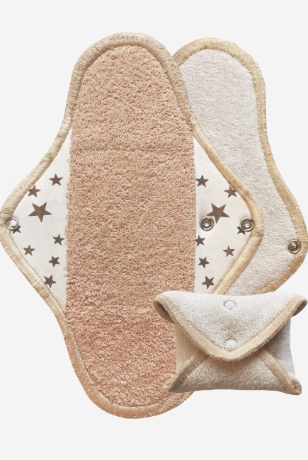 Многоразовая женская прокладка для критических дней: "Регуляр", миндаль