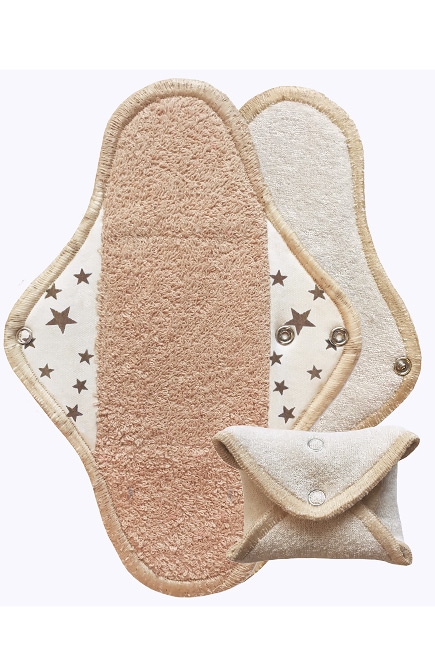 Набор женских гигиенических многоразовых прокладок, миндаль