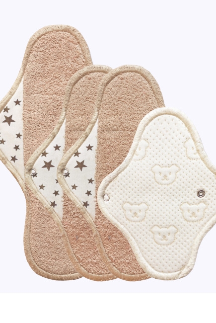 Набор женских гигиенических многоразовых прокладок, миндаль