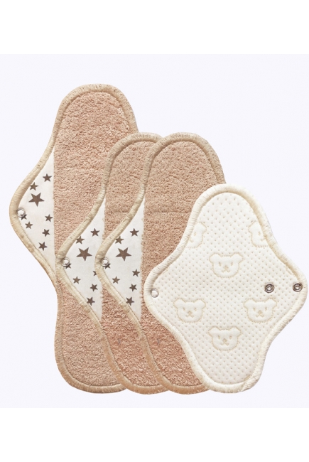 Набор женских гигиенических многоразовых прокладок, миндаль