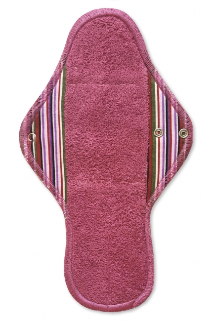 Набор 3 шт. ночных многоразовых женских прокладок, полоска бордо