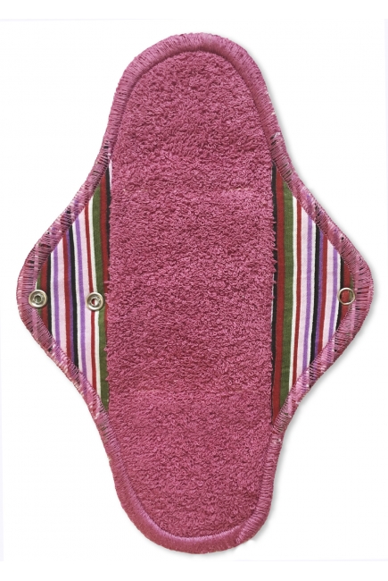 Набор из 3 шт. многоразовых женских прокладок для критических дней: "Регуляр", полоска бордо