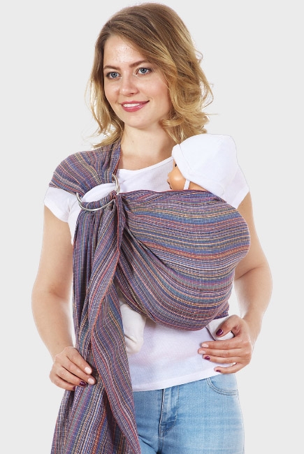 Слинг с кольцами Mums Era "Лайн", синий с сиреневым