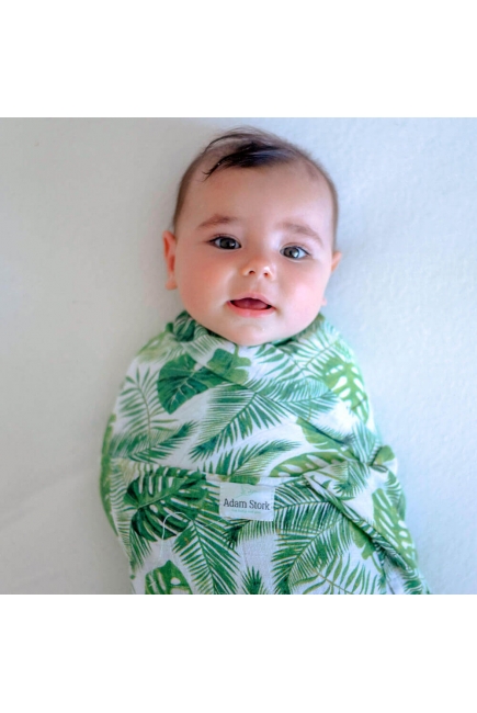 Муслиновая пеленка для новорожденных Adam Stork большая, Tropical
