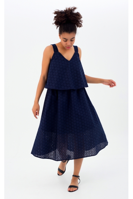 Cарафан для кормящих и беременных, цвет темно-синий