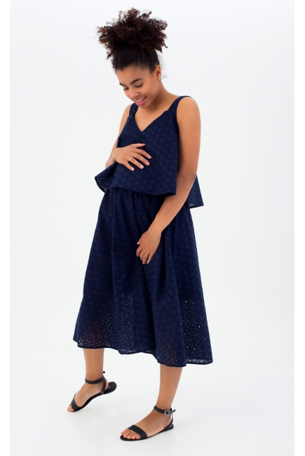Cарафан для кормящих и беременных, цвет темно-синий