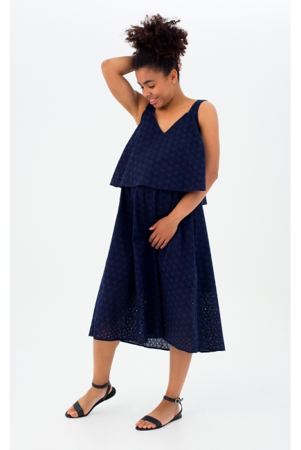 Cарафан для кормящих и беременных, цвет темно-синий