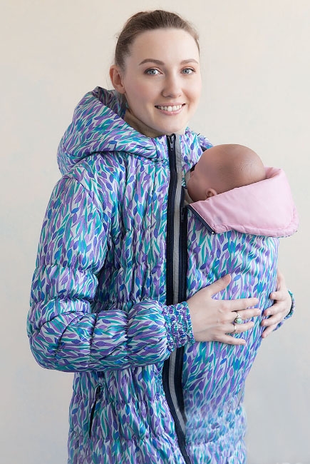 Слингокуртка демисезонная Айта 3в1, лунные тюльпаны