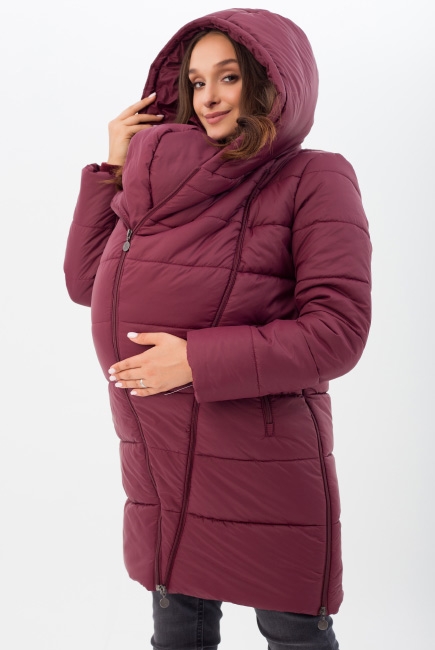 Слингокуртка зимняя 3 в 1, цвет бордовый