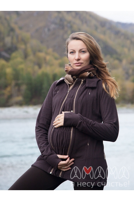 Слингокуртка флисовая Эркелей 3в1,шоколадная