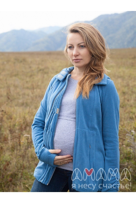 Слингокуртка флисовая Эркелей 3в1, темно-голубой