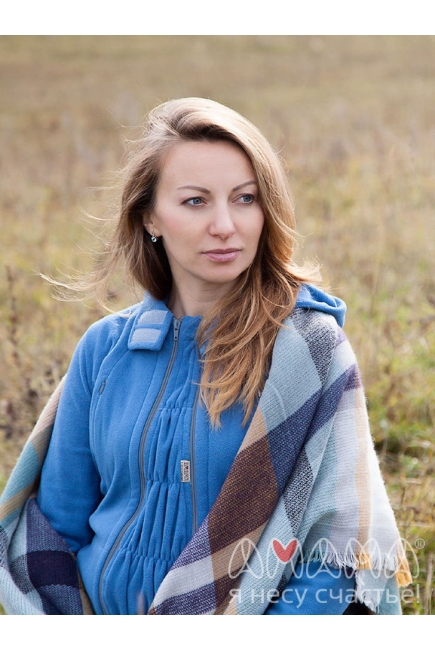 Слингокуртка флисовая Эркелей 3в1, темно-голубой