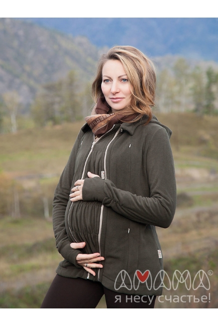 Слингокуртка флисовая Эркелей 3в1, темно-оливковый