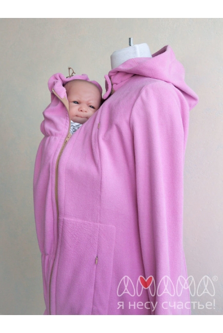 Слингокуртка флисовая Эркелей 3в1, розовый вереск