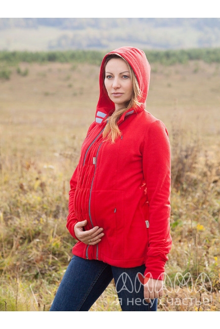 Слингокуртка флисовая Эркелей 3в1, красный