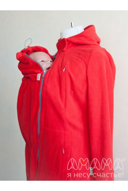 Слингокуртка флисовая Эркелей 3в1, красный