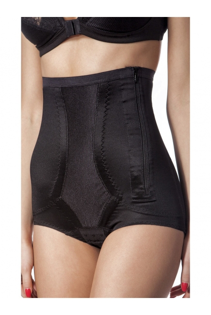 Бандаж трусы послеродовой высокий с косточками (корсет), черный