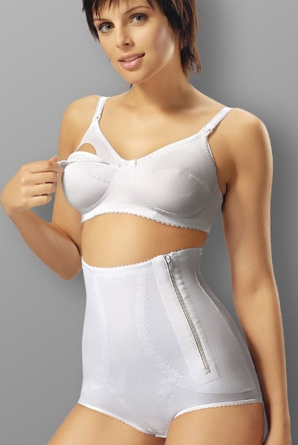Бандаж трусы послеродовой высокий с косточками (корсет), белый
