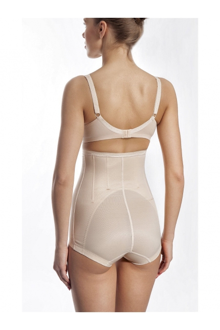 Бандаж трусы послеродовой высокий с косточками (корсет), бежевый