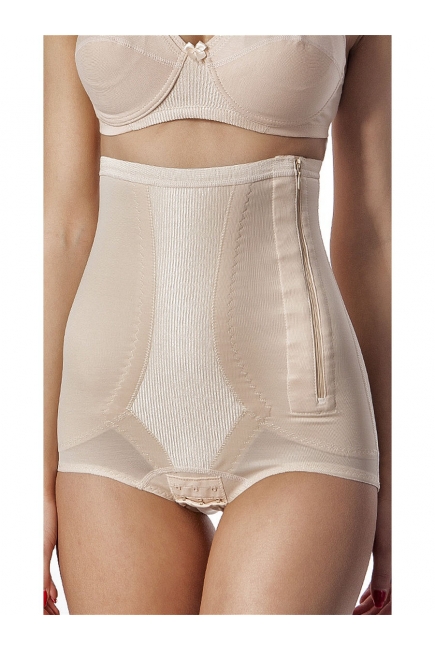 Бандаж трусы послеродовой высокий с косточками (корсет), бежевый