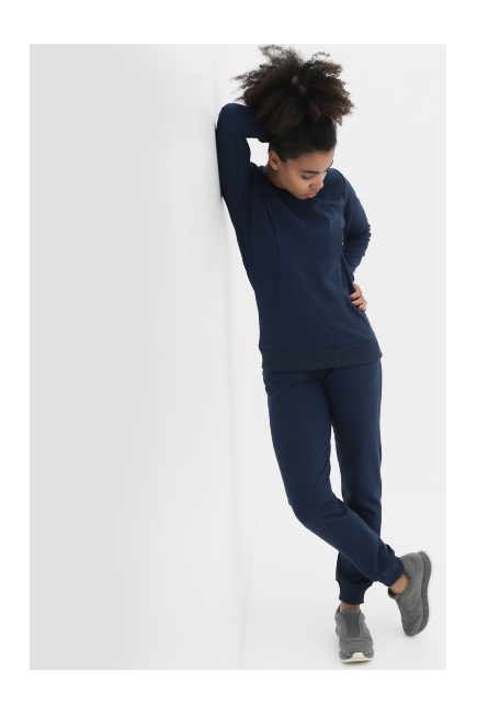 Костюм для кормящих и беременных из футера, цвет индиго