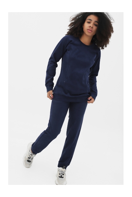 Костюм для кормящих и беременных замшевый, цвет темно-синий