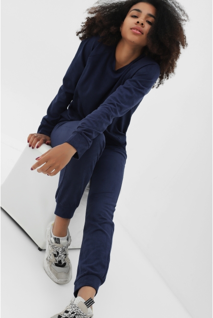 Костюм для кормящих и беременных замшевый, цвет темно-синий