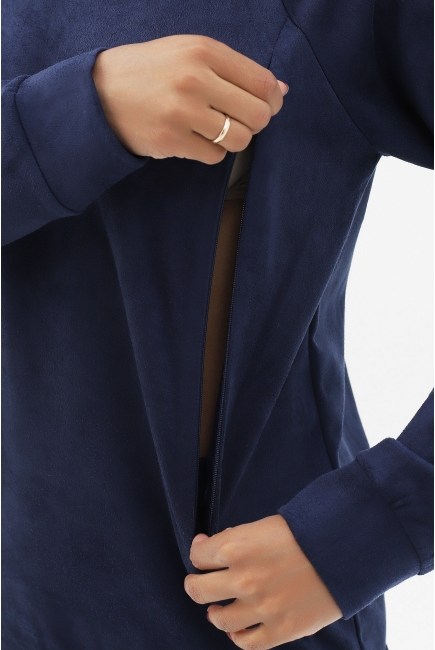 Костюм для кормящих и беременных замшевый, цвет темно-синий