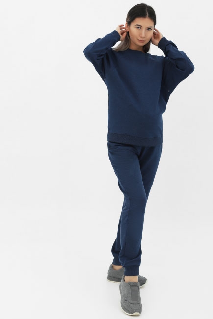 Костюм для кормящих и беременных из футера, цвет темно-синий меланж