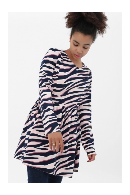Туника для кормящих и беременных, цвет розовый с синим