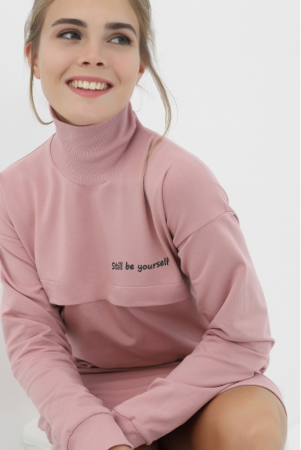 Платье для кормящих и беременных с принтом, пудровое