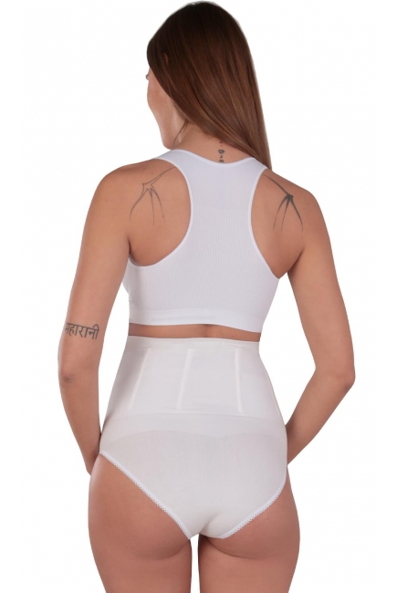 Бандаж трусы для беременных с косточками бесшовный, белый